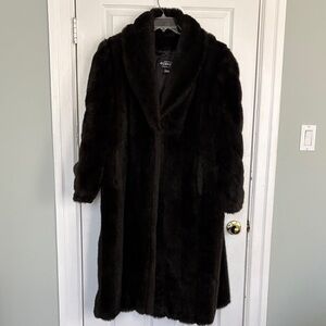 Olympia made is USA Classic Long Faux Fur Coat - Black